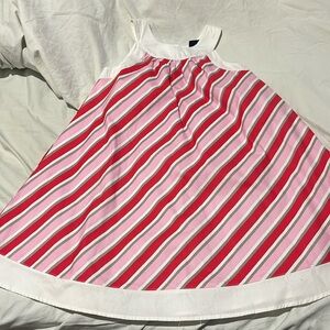 ToobyDoo 6 red pink offset stripe a line twirl dress fully lined 💯cotton nwt